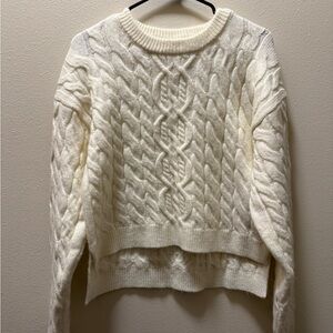 Forever 21 Ivory Cable Knit Sweater